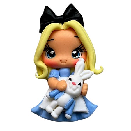Enfeite Biscuit Boneca Alice no País das Maravilhas 65mm Sanding