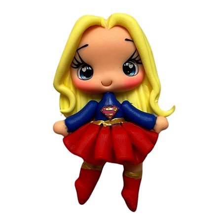 Enfeite Biscuit Boneca Super Girl 70mm Sanding