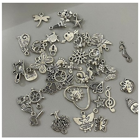 Pingente de Metal Níquel Sortido RO 151858 Com 10 Unidades Sanding