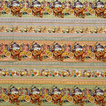 Tecido Tricoline Barrado Chaleira 100% Algodão 50cm x 150cm Peripan