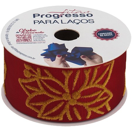 Fita Gorgurão 009V Natal 38mm Cor 20 Com 10 Metros Progresso
