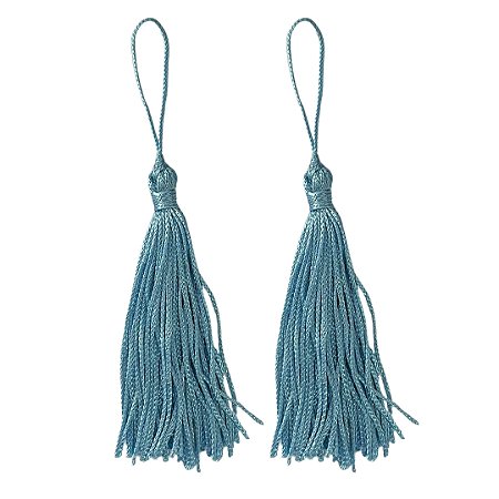 Pingente Tassel 7.0cm Cor 182 Azul Hortência Com 10 Unidades Nybc