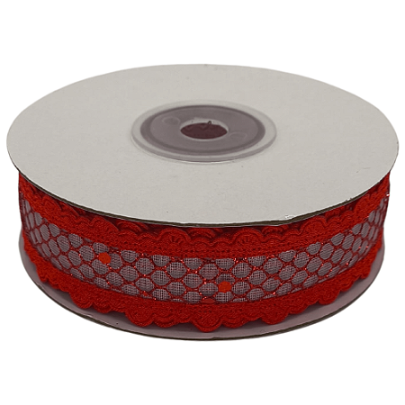 Fita Decorativa 25mm Cor 145 Vermelho FTD-10 Com 9,14 Metros Newz
