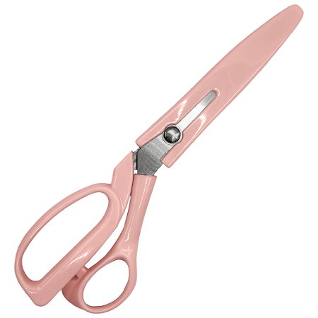 Tesoura Multiuso Rosa Com Protetor 8" Makro