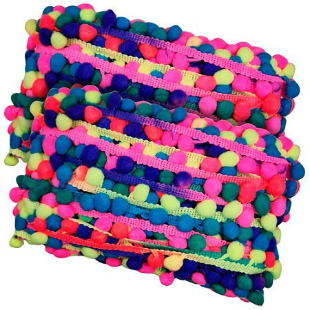 Fita Pompom Multicor 30mm Com 25 Metros Nybc
