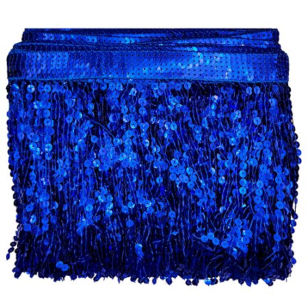 Franja Paetê 01 Azul Royal 20cm Com 9 Metros NYBC
