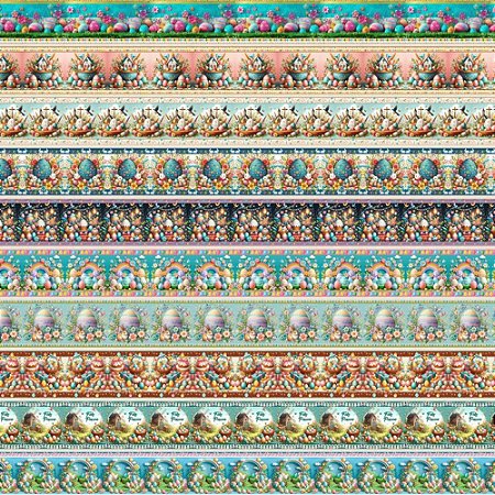 Tecido Tricoline Barrado Páscoa 50cmx150cm Ref 204203 Cor 03 Caldeiras