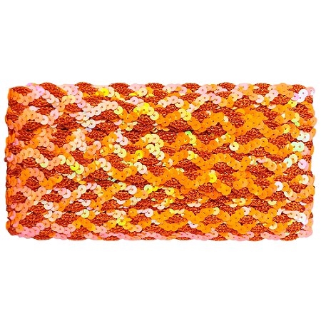 Galão Metalizado 15mm Laranja Neon Cor 001 Ref 181 com 20 Metros NYBC