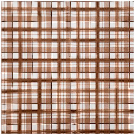 Tecido Tricoline Xadrez Marrom 50cm x 150cm Ref V188 Peripan