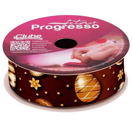 Fita de Cetim 22mm Páscoa Cor 196 ECF 005TR Com 10 Metros Progresso