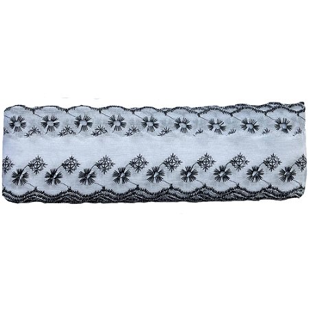 Bordado Inglês 5.0cm Fundo Branco Cor 310 Ctb-134 Com 13,70 Metros Nybc