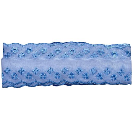 Bordado Inglês 5.0cm Fundo Branco Cor 177 Ctb-134 Com 13,70 Metros Nybc