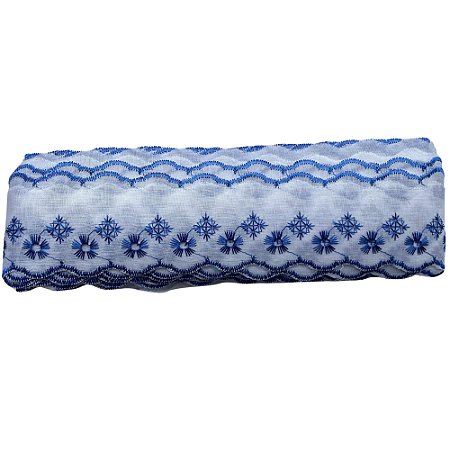 Bordado Inglês 5.0cm Fundo Branco Cor 207 Ctb-134 Com 13,70 Metros Nybc