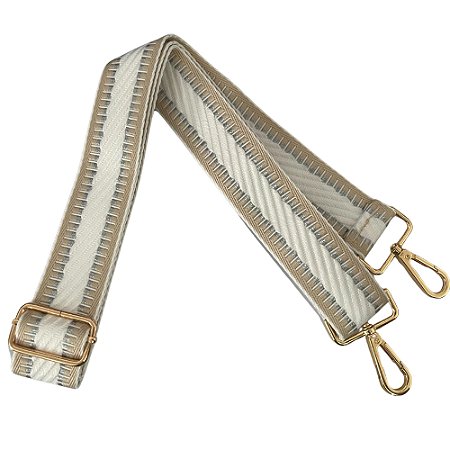 Alça de Bolsa Com Regulagem e Mosquetão 4cm Ref 153761 Branco Sanding