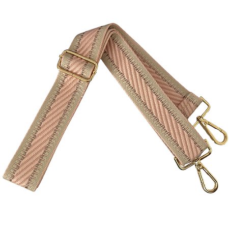Alça de Bolsa Com Regulagem e Mosquetão 4cm Ref 153761 Rosa Sanding