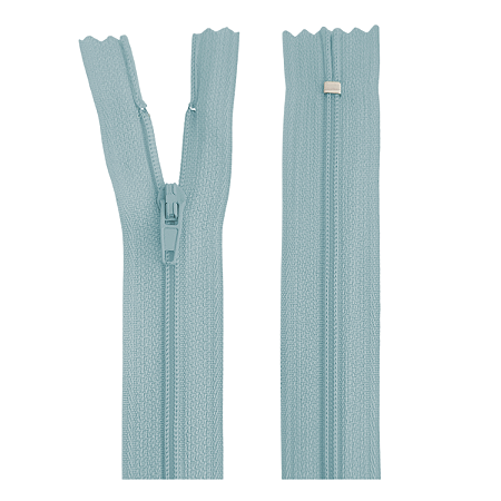 Ziper Nylon Fixo 18 cm Cor 177 Azul Bebê Com 10 Unidades Nybc