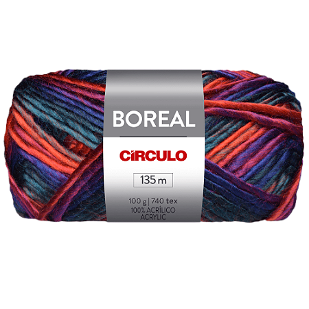 Fio Lã Boreal  100g Cor 9568 Com 135 Metros Círculo