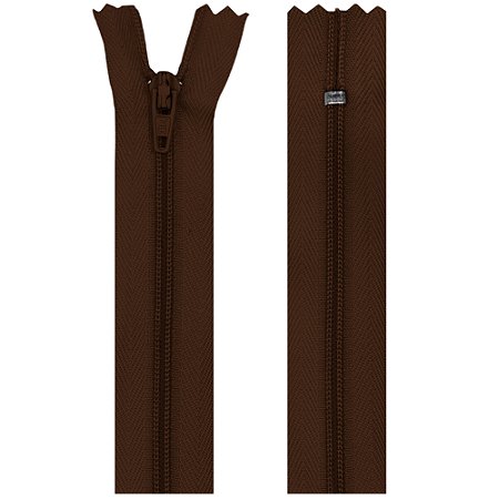 Zíper Nylon Fixo 15cm Com 10un Cor 0568 Marrom ZR
