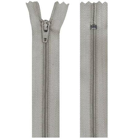 Zíper Nylon Fixo 15cm Com 10un Cor 0576 Cinza Claro ZR