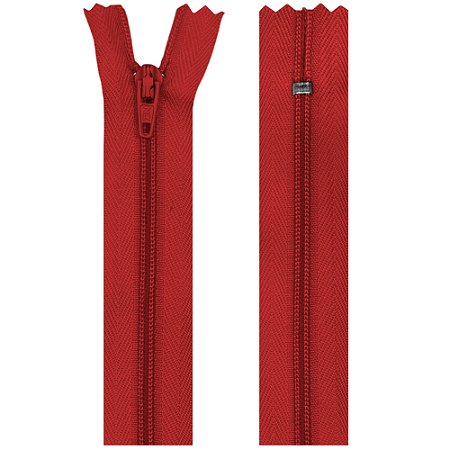Zíper Nylon Fixo 15cm Com 10un Cor 0820 Vermelho ZR