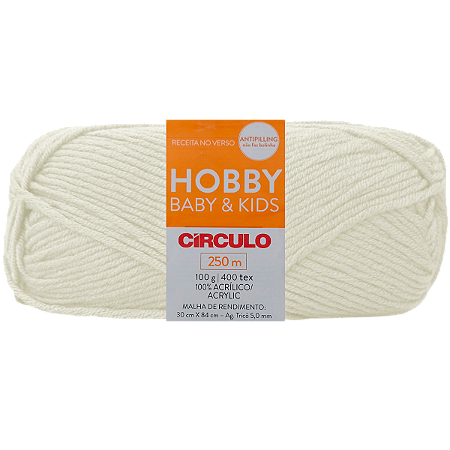 Fio Hobby Baby e Kids Cor 010 Branco 100GR Com 250 Metros Círculo