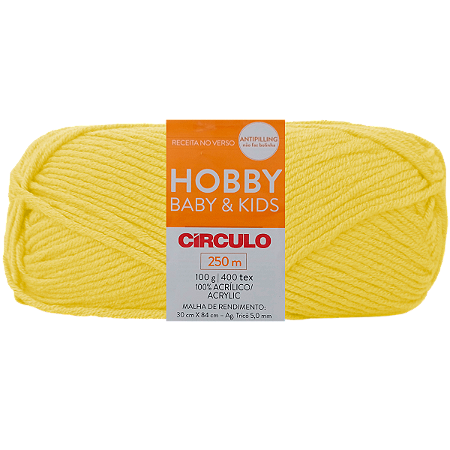 Fio Hobby Baby e Kids Cor 1245 Canário 100GR Com 250 Metros Círculo