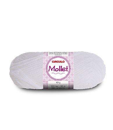 Fio Mollet 100gr Acrílico Cor 0010 Branco com 200 Metros Círculo