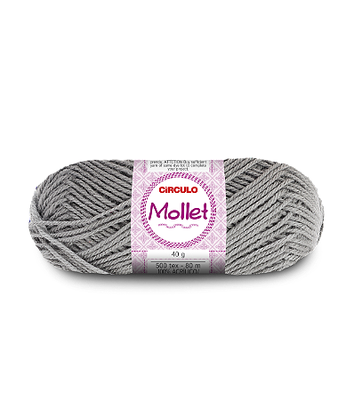 Fio Mollet 100gr Acrílico Cor 0700 Alumínio com 200 Metros Círculo