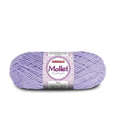 Fio Mollet 100gr Acrílico Cor 6747 Tulipa Lilás com 200 Metros Círculo