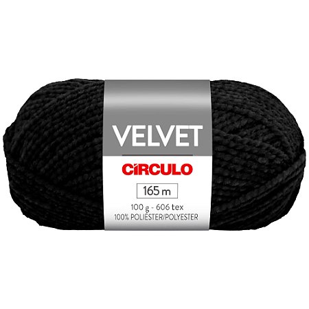 Fio Velvet Cor 940 Preto Com 165 Metros 100g Círculo