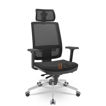 Cadeira Brizza Tela 3D Slider Cromada Com Apoio NR17 Plax