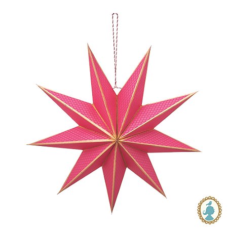 Estrela de Natal de Papel Line Rosa - Christmas Decor