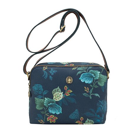 Bolsa Cross Body Leafy Stitch Azul - Bags Collection