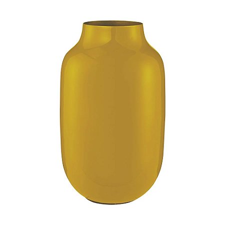 Vaso de Metal Oval Amarelo - Home Accessories