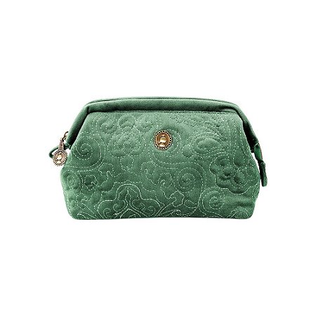 Necessaire Pequena Velvet Quilted Verde - Bags Collection