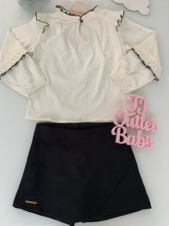Conjunto Camisa e Shorts Saia Bambollina