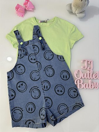 Conjunto Jardineira com blusa Kukiê