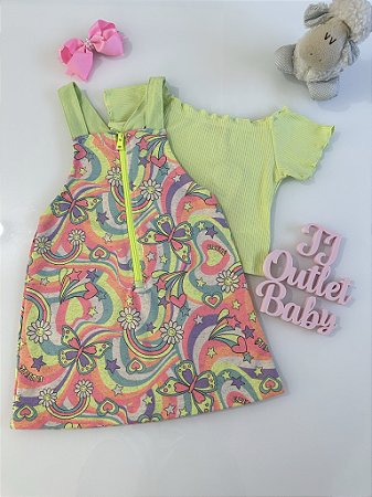 Conjunto salopete e blusa Kukiê