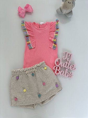 Conjunto Body e Shorts Saia Kukiê