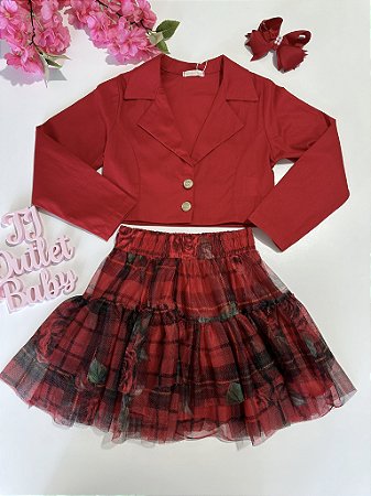 Conjunto Casaco e Saia Bambollina