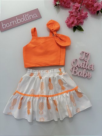 Conjunto Cropped e Saia Bambollina