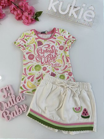 Conjunto Blusa e Shorts Saia Kukiê