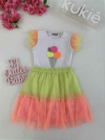 Conjunto Blusa e Saia Kukiê