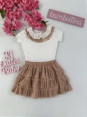 Conjunto Body e Saia Bambollina