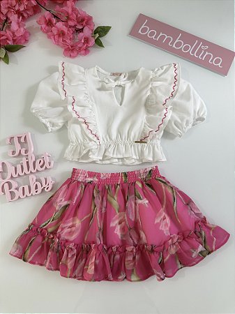 Conjunto Blusa e Saia Bambollina