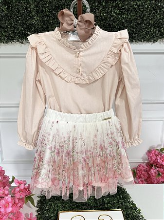 Conjunto Camisa e Saia Bambollina