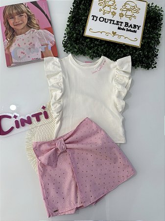 Conjunto Blusa e Shorts Saia Cinti