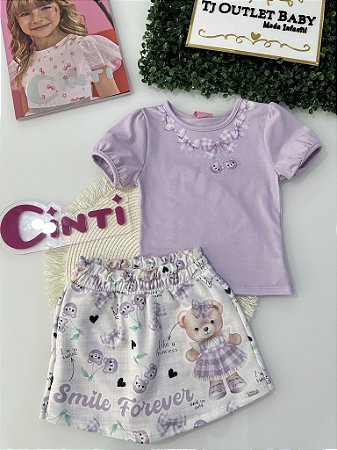 Conjunto Blusa e Shorts Saia Cinti