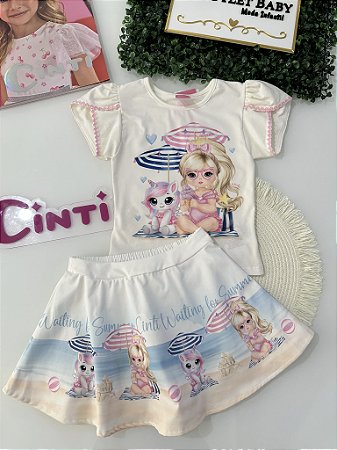 Conjunto Blusa e Saia Cínti