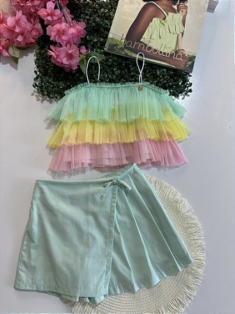 Conjunto Blusa e Shorts Saia Bambollina
